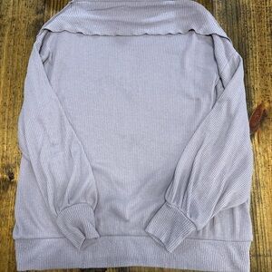 We The Free Light Gray Cowl Neck Sweater